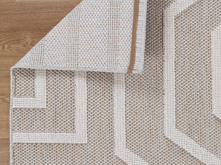 Vanuatu Lui Beige Geometric Flatweave Rug