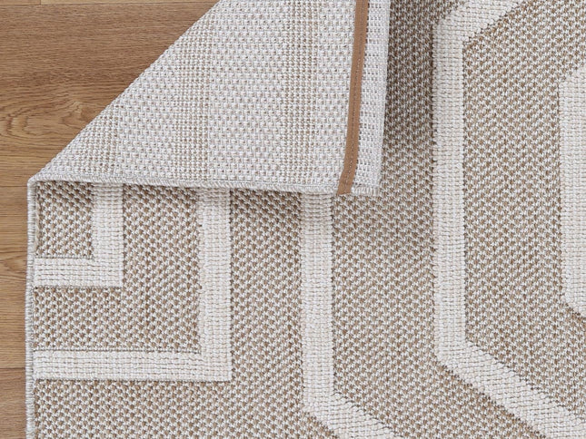 Vanuatu Lui Beige Geometric Flatweave Rug
