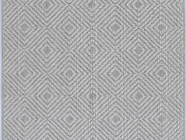 Vanuatu Fugui Grey Geometric Flatweave Rug