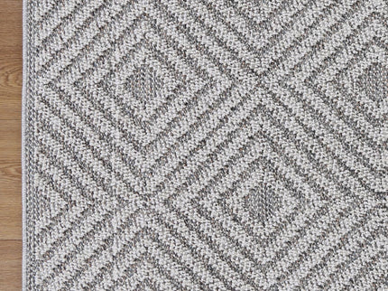 Vanuatu Fugui Grey Geometric Flatweave Rug