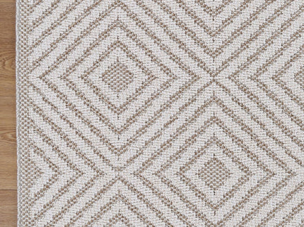 Vanuatu Wickham Beige Geometric Flatweave Rug