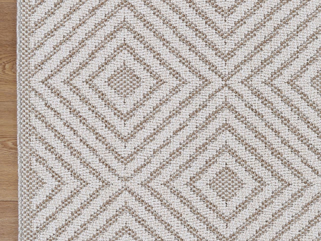Vanuatu Wickham Beige Geometric Flatweave Rug
