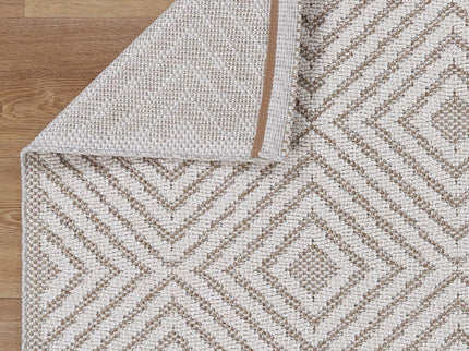 Vanuatu Wickham Beige Geometric Flatweave Rug