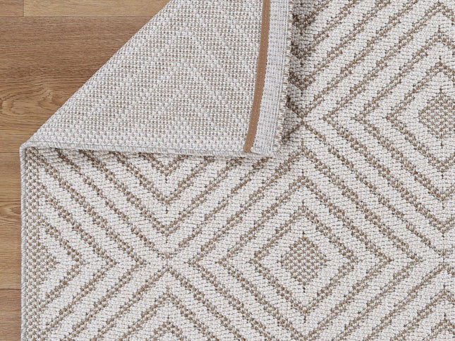Vanuatu Wickham Beige Geometric Flatweave Rug
