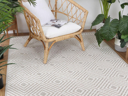 Vanuatu Wickham Beige Geometric Flatweave Rug