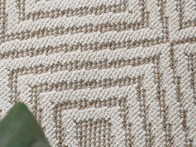 Vanuatu Wickham Beige Geometric Flatweave Rug
