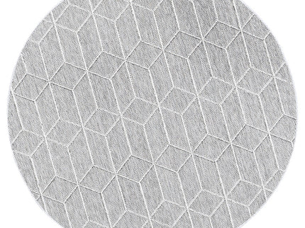 Vanuatu Sikua Grey Geometric Round Flatweave Rug
