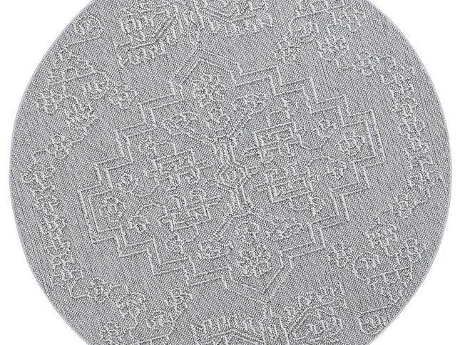 Vanuatu Bule Ash Tribal Round Flatweave Rug