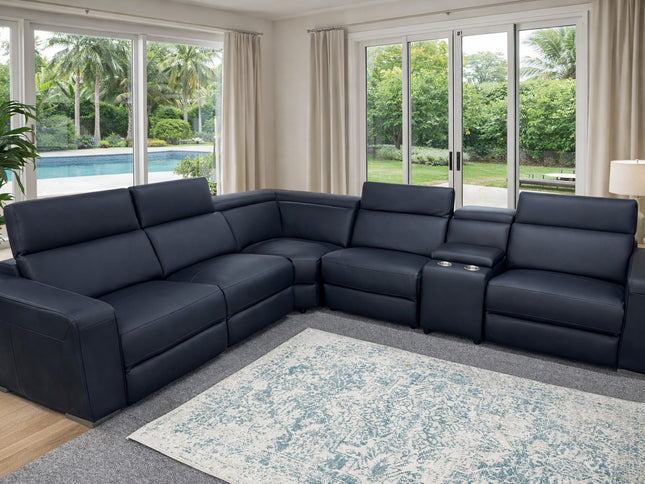 Valencia Corner Er Lounge - Black (Leather)