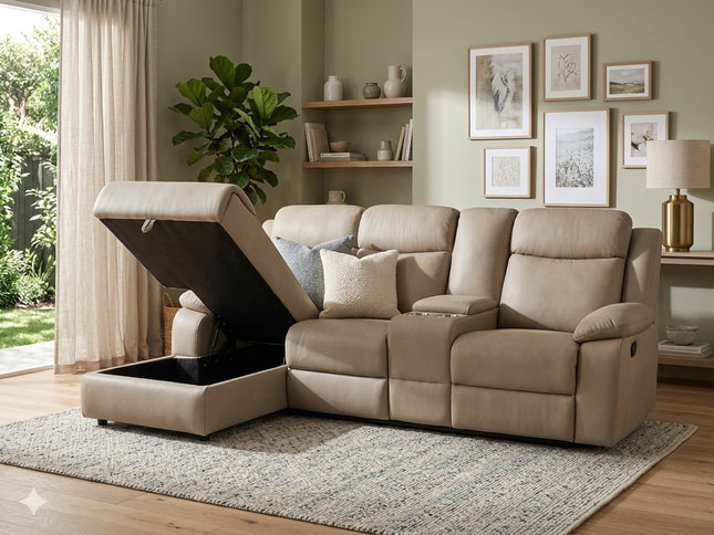 Archer Left Chaise - Light Coffee