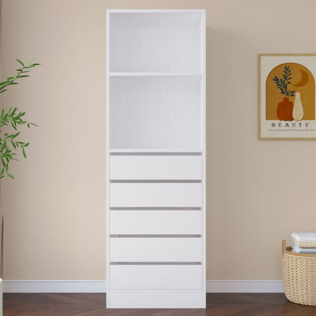 Botany 5 Drawer Shelves 600 - White
