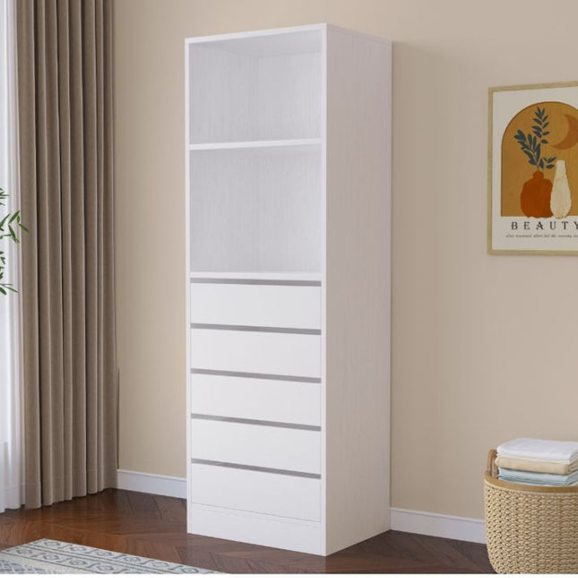Botany 5 Drawer Shelves 600 - White