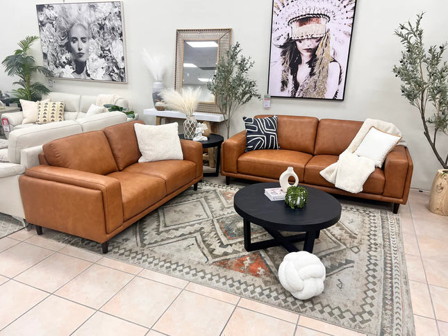 Brady 3+2 Seater - Chestnut (Leather)