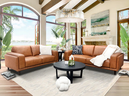 Brady 3 Seater - Chestnut (Leather)