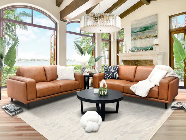 Brady 3+2 Seater - Chestnut (Leather)