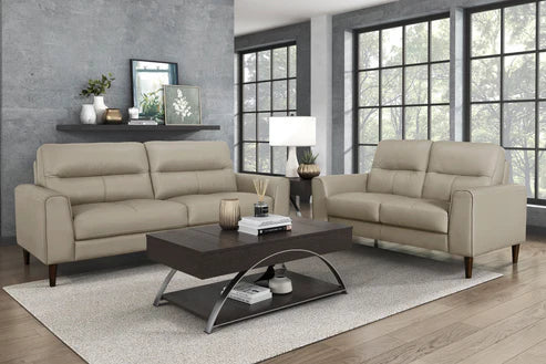 Burke 3+2 Seater - Taupe (Leather)