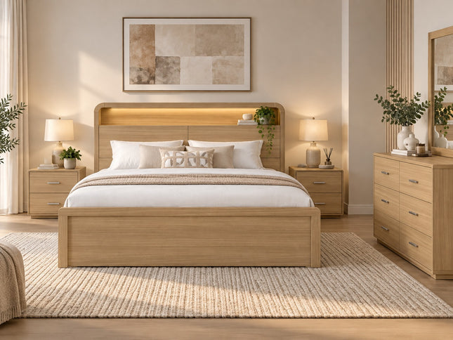 Camden 5Pce Queen Bedroom Suite - Prime Oak