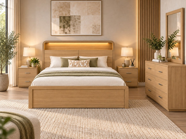 Camden 5Pce Queen Bedroom Suite - Prime Oak