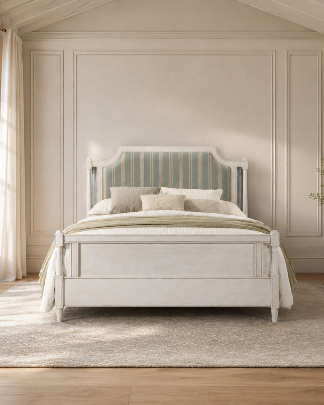 Cassis Queen Bed with Fabric Bedhead