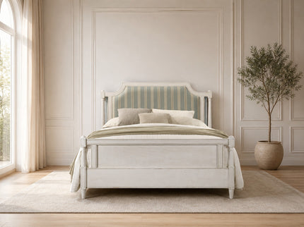 Cassis Queen Bed with Fabric Bedhead