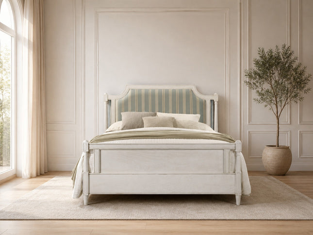 Cassis Queen Bed with Fabric Bedhead