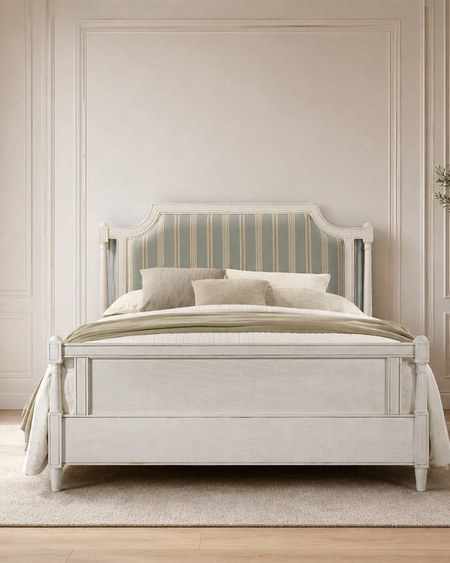 Cassis Queen Bed with Fabric Bedhead