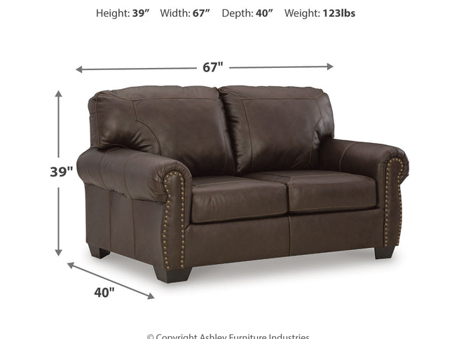 Colleton 2 Seat Sofa - Dark Brown (Leather)