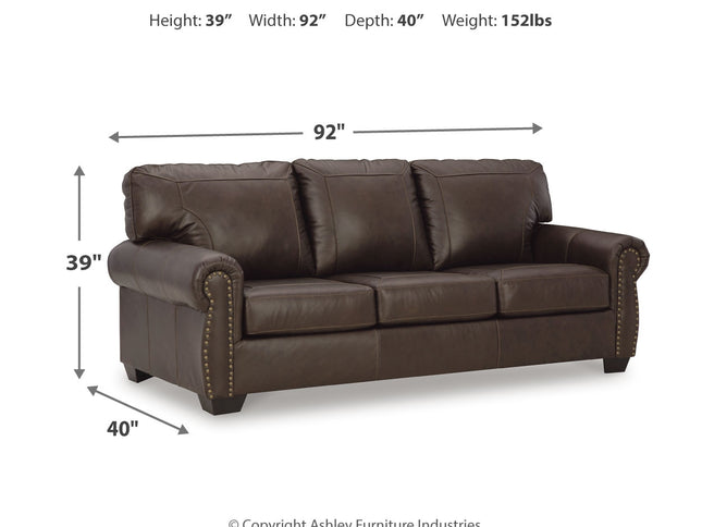 Colleton 3 Seat Sofa - Dark Brown (Leather)