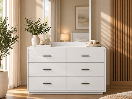 Costa Dresser & Mirror - White Asg Grain