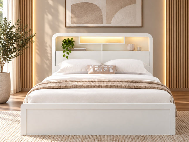 Costa 4Pce Queen Bedroom Suite - White Asg Grain