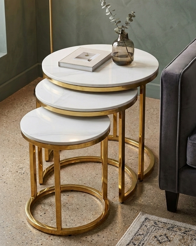 Denise Nest Of Tables (Gold Legs)