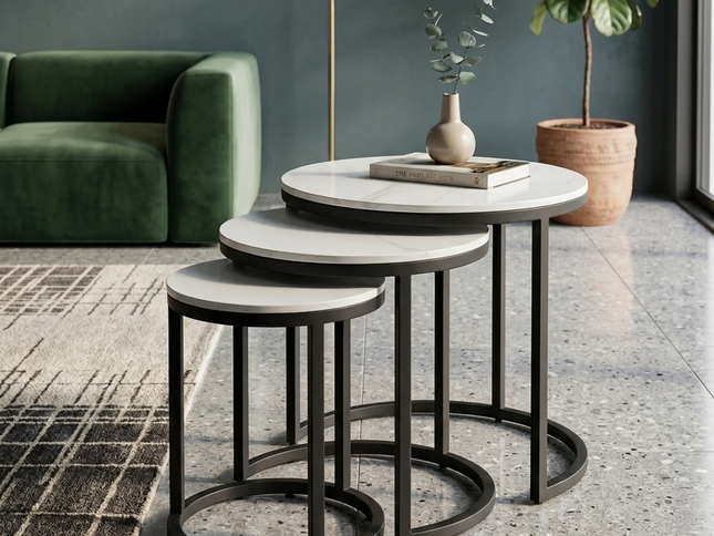 Denise Nest Of Tables (Black Legs)