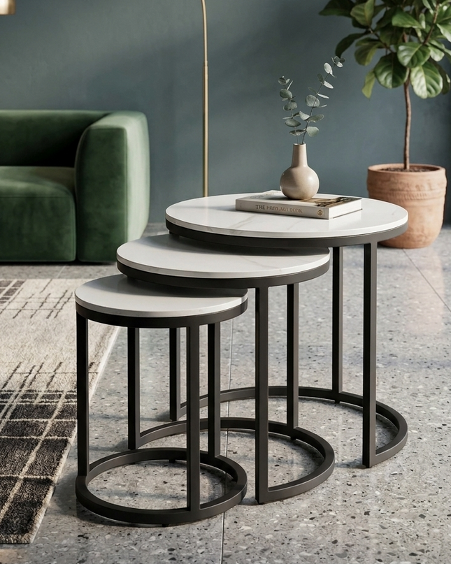 Denise Nest Of Tables (Black Legs)