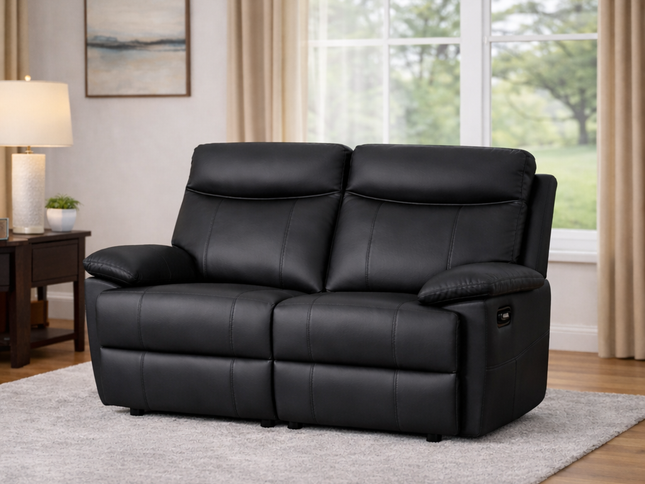 DUSTY 3+2+1 Manual Recliner - Black (Leather)