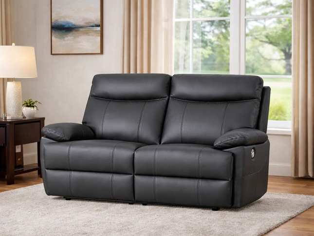 Dusty 2 Seater Electric Recliner - Graphite (Leather)