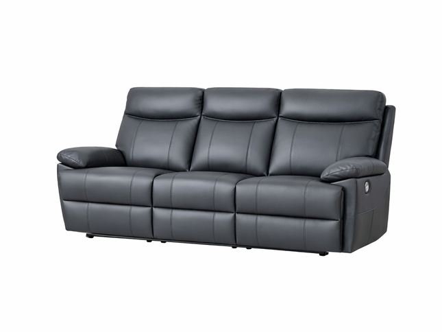 Dusty 3 Seater Electric Recliner - Graphite (Leather)