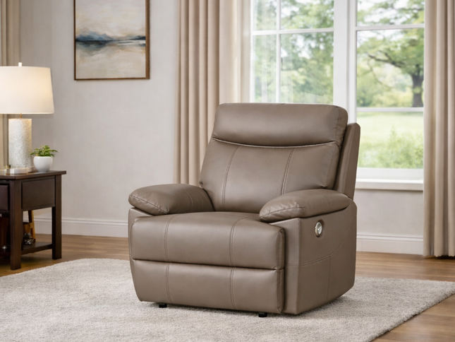Dusty 3+1+1 Electric Recliner - Mocha (Leather)