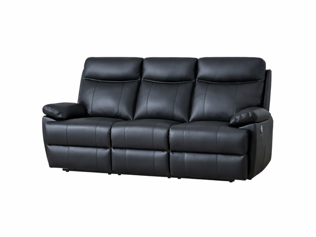 DUSTY 3+1+1 Electric Recliner - Black (Leather)