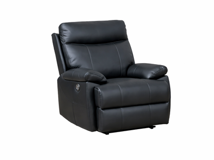 DUSTY 3+1+1 Electric Recliner - Black (Leather)