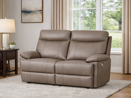Dusty 2 Seater Electric Recliner - Mocha (Leather)