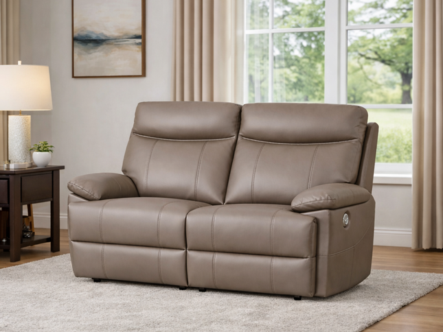 Dusty 2 Seater Electric Recliner - Mocha (Leather)