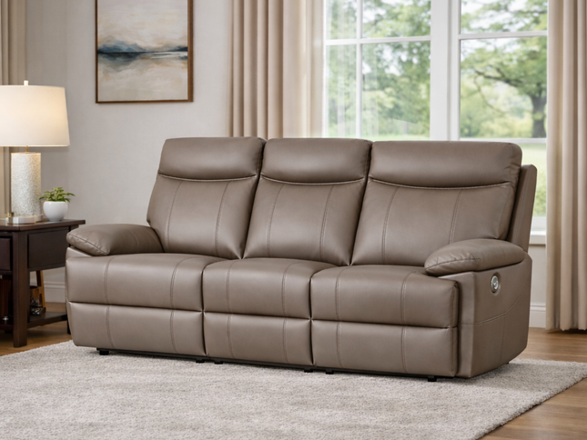 Dusty 3+1+1 Electric Recliner - Mocha (Leather)