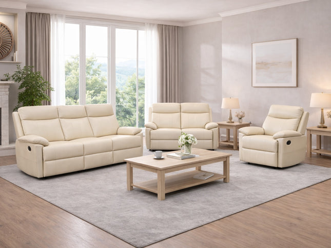 Dusty 3+2+1 Manual Recliner - Beige (Leather)