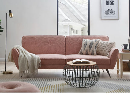 Elaine 3 Seater Sofa Bed - Pink
