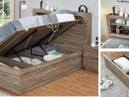 Hannah Queen Bed - Light Oak
