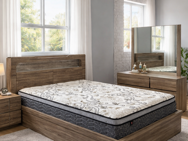 Hannah Queen Bed - Light Oak