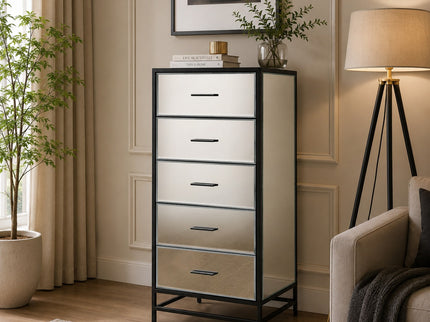 Indie 5 Drawer High Chest