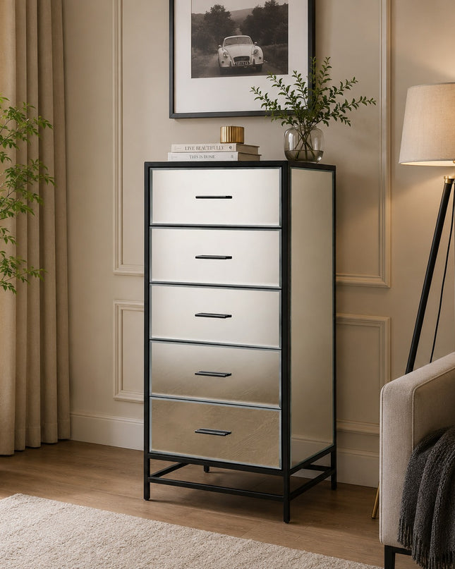 Indie 5 Drawer High Chest