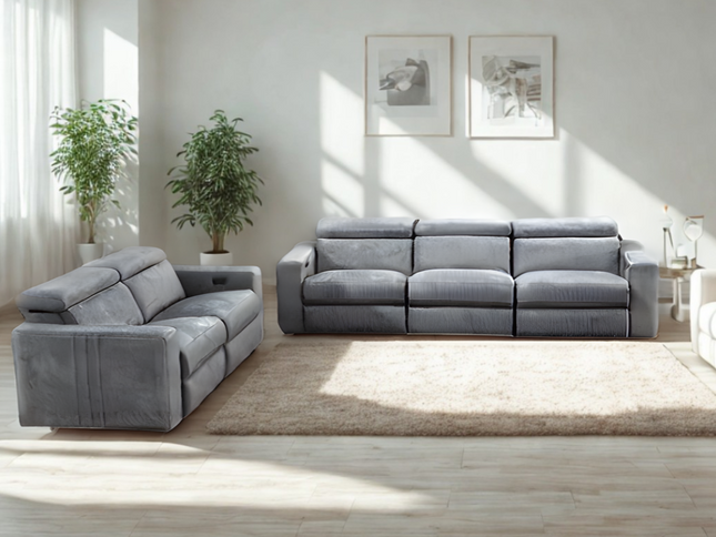 Langdon 3 Seater Electric Recliner - Dark Graphite