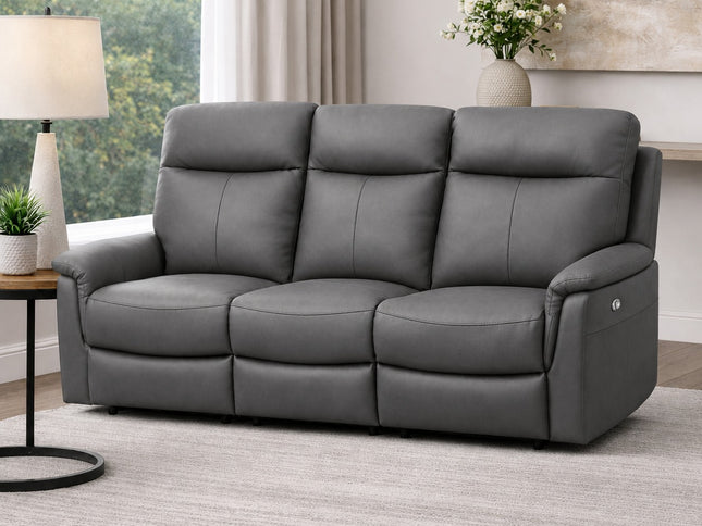 Lexi 3+1+1 Electric Recliner - Graphite (Leather)